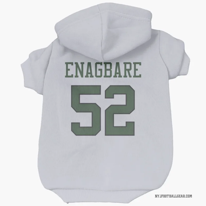 Kingsley Enagbare  White New York Jets  Cat & Dog Pet Hoodie