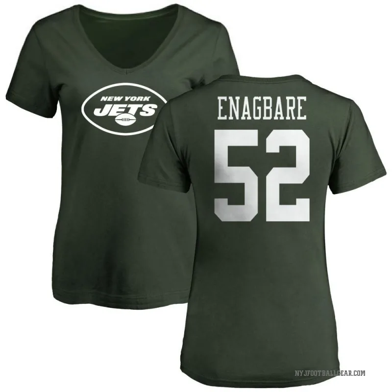Kingsley Enagbare Women's Green New York Jets Logo Slim Fit T-Shirt -