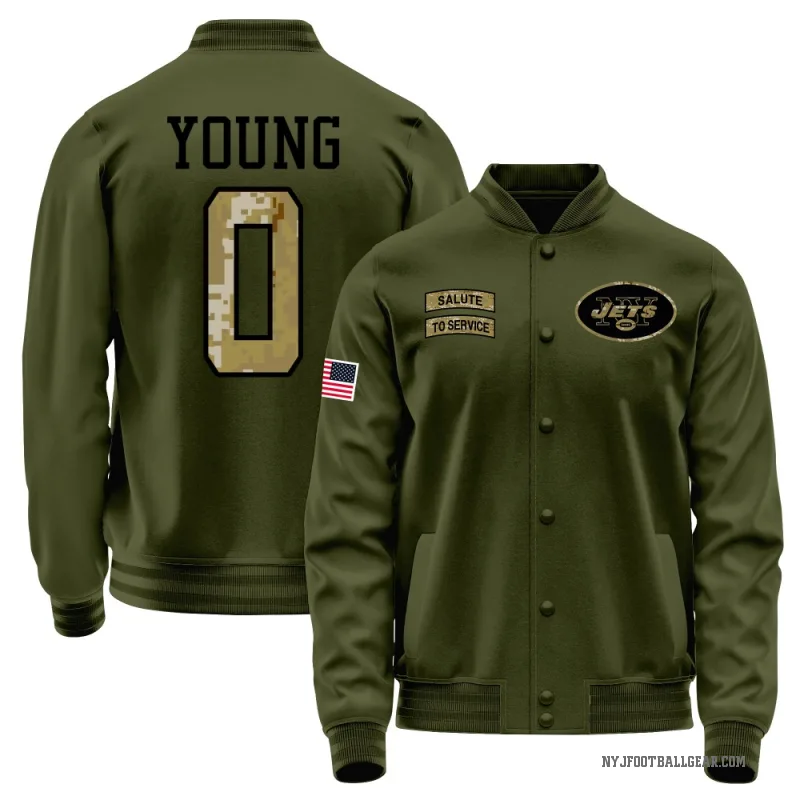 Landon Young Men's Olive New York Jets Salute to Service Sideline Performance Jacket