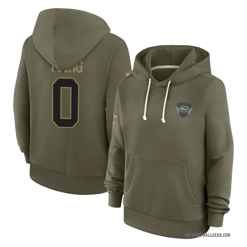 Landon Young Women's Olive New York Jets 2025 Salute to Service Hoodie