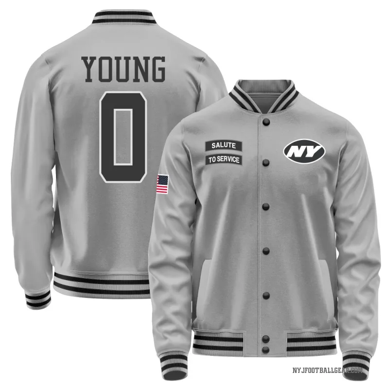 Landon Young Youth Gray New York Jets Salute to Service Performance Jacket