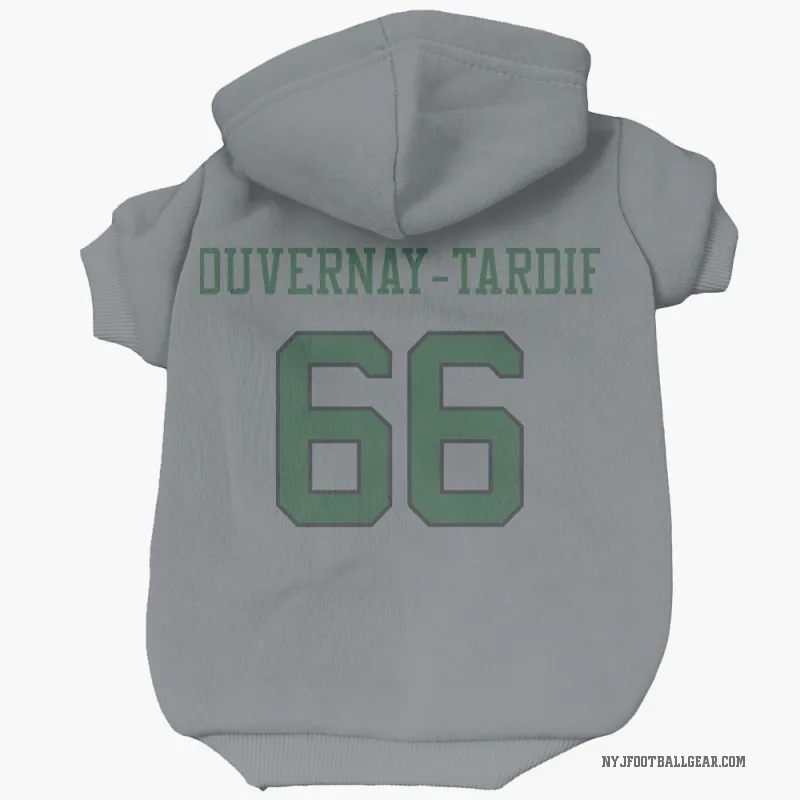 Laurent Duvernay-Tardif  Gray New York Jets  Cat & Dog Pet Hoodie