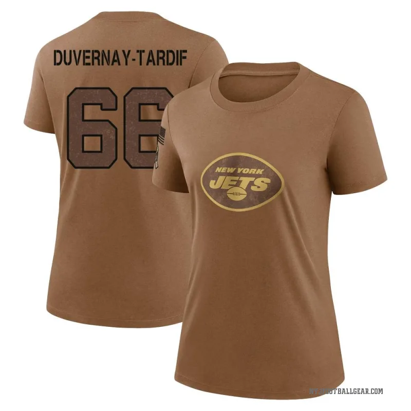 Laurent Duvernay-Tardif Women's Brown New York Jets 2023 Salute To Service Performance T-Shirt