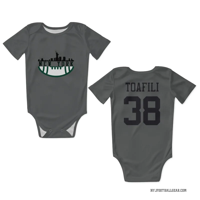 Lawrance Toafili  Charcoal New York Jets  Newborn & Infant Bodysuit