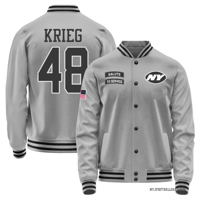 Lenny Krieg Men's Gray New York Jets Salute to Service Performance Jacket
