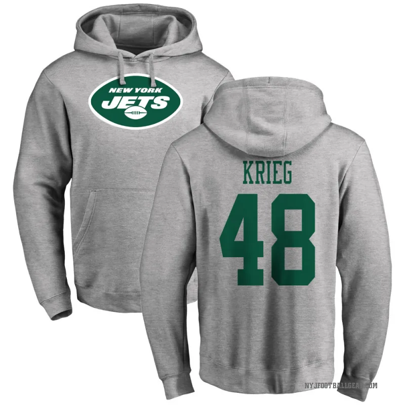 Lenny Krieg Men's New York Jets Pro Line Ash Logo Pullover Hoodie