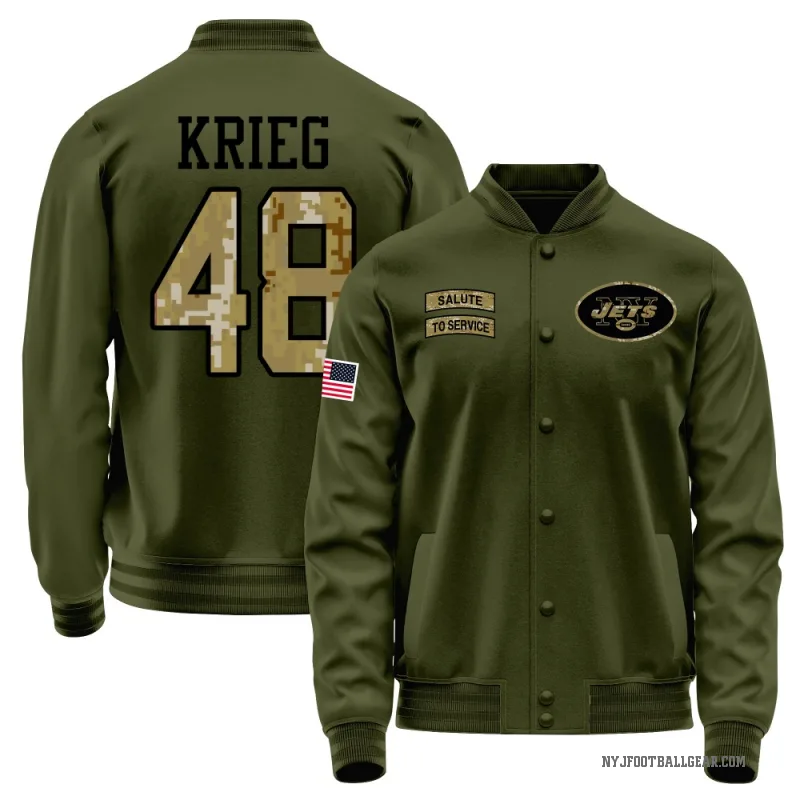 Lenny Krieg Men's Olive New York Jets Salute to Service Sideline Performance Jacket