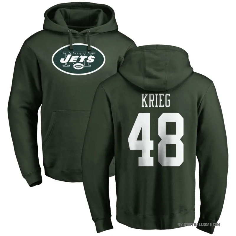 Lenny Krieg Youth Green New York Jets Pro Line Logo Pullover Hoodie