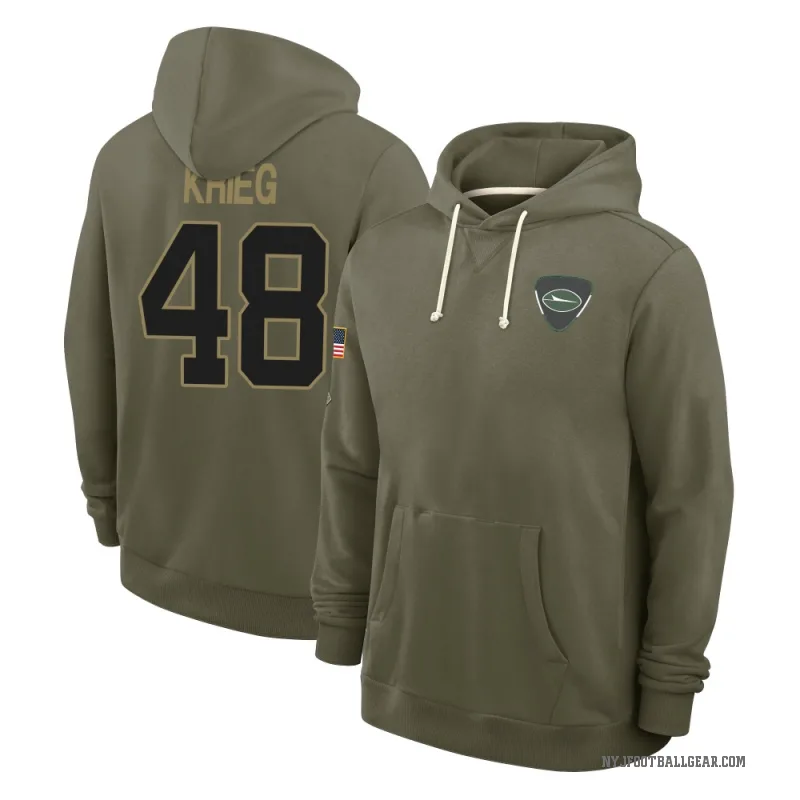 Lenny Krieg Youth Olive New York Jets 2025 Salute to Service Hoodie