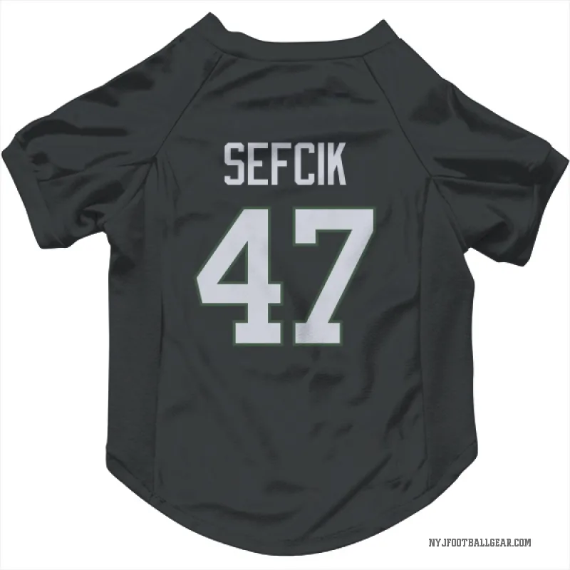 Lincoln Sefcik  Black New York Jets  Cat & Dog Pet Jersey