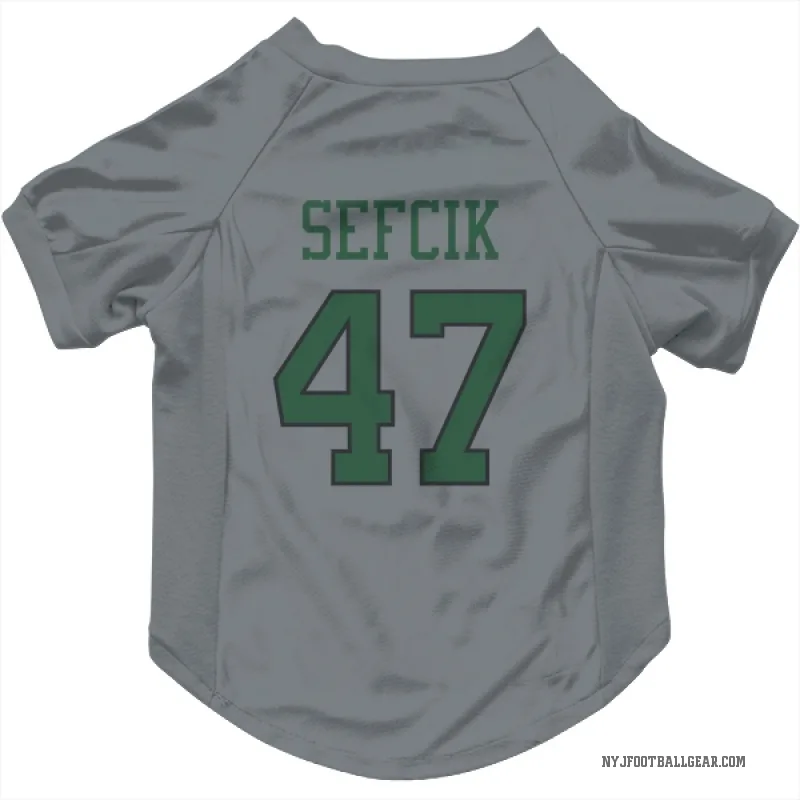 Lincoln Sefcik  Gray New York Jets  Cat & Dog Pet Jersey