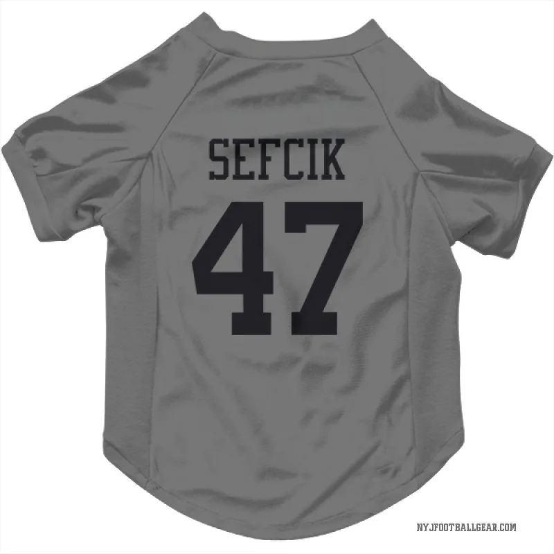 Lincoln Sefcik  New York Jets   Silver Cat & Dog Pet Jersey