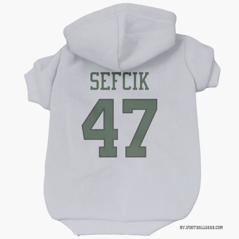 Lincoln Sefcik  White New York Jets  Cat & Dog Pet Hoodie