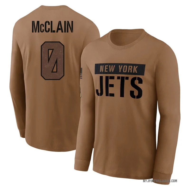 Malik McClain Men's Brown New York Jets 2023 Salute To Service Long Sleeve T-Shirt