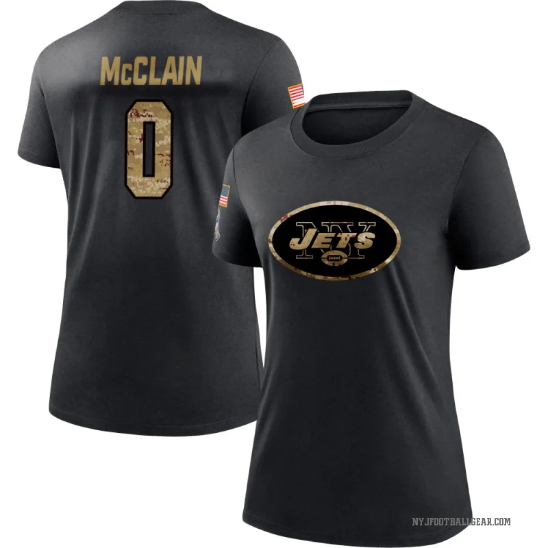 Malik McClain Women's Black New York Jets 2020 Salute To Service Performance T-Shirt