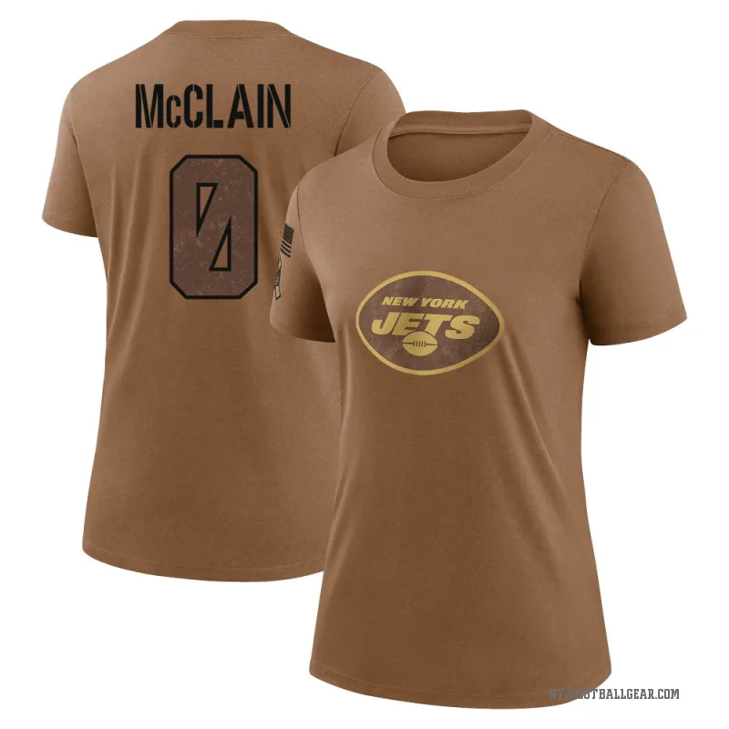 Malik McClain Women's Brown New York Jets 2023 Salute To Service Performance T-Shirt