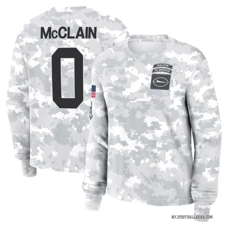 Malik McClain Women's Camo New York Jets Arctic 2024 Salute to Service Long Sleeve T-Shirt