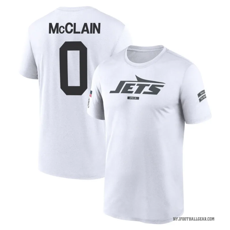Malik McClain Youth White New York Jets 2024 Salute to Service Performance T-Shirt
