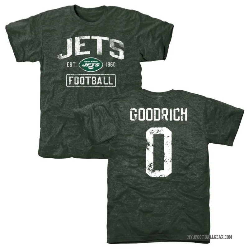Mario Goodrich Men's Green New York Jets Distressed T-Shirt