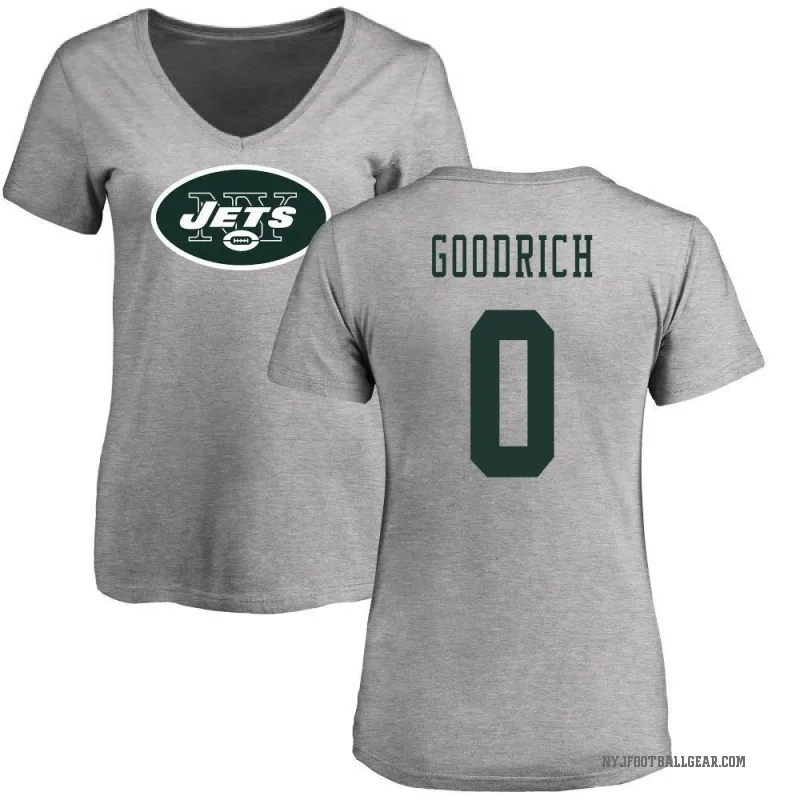 Mario Goodrich Women's Ash New York Jets Logo Slim Fit T-Shirt -