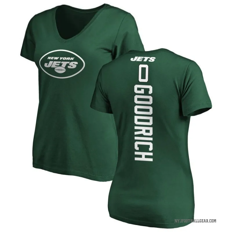 Mario Goodrich Women's Green New York Jets Backer Slim Fit T-Shirt -
