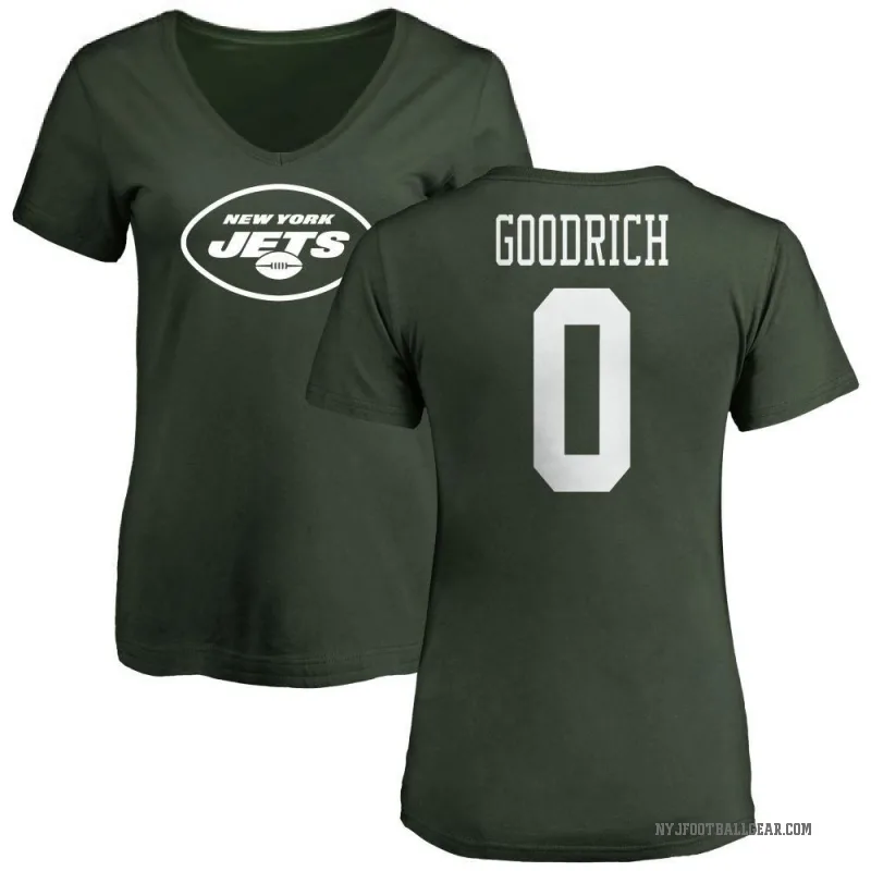 Mario Goodrich Women's Green New York Jets Logo Slim Fit T-Shirt -
