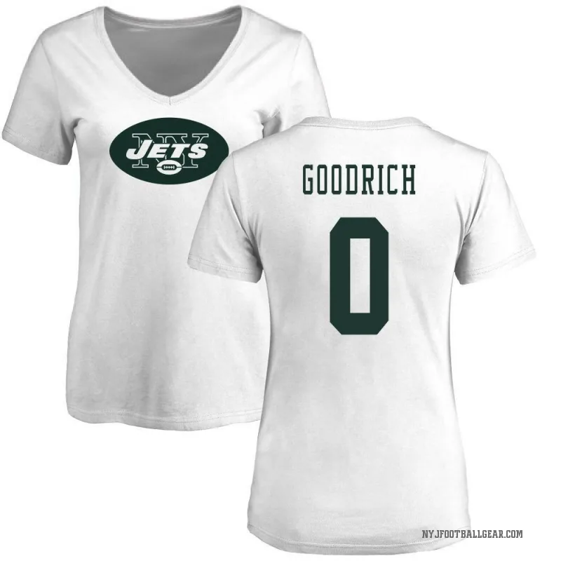 Mario Goodrich Women's White New York Jets Logo Slim Fit T-Shirt -