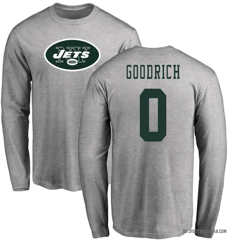 Mario Goodrich Youth Ash New York Jets Logo Long Sleeve T-Shirt -