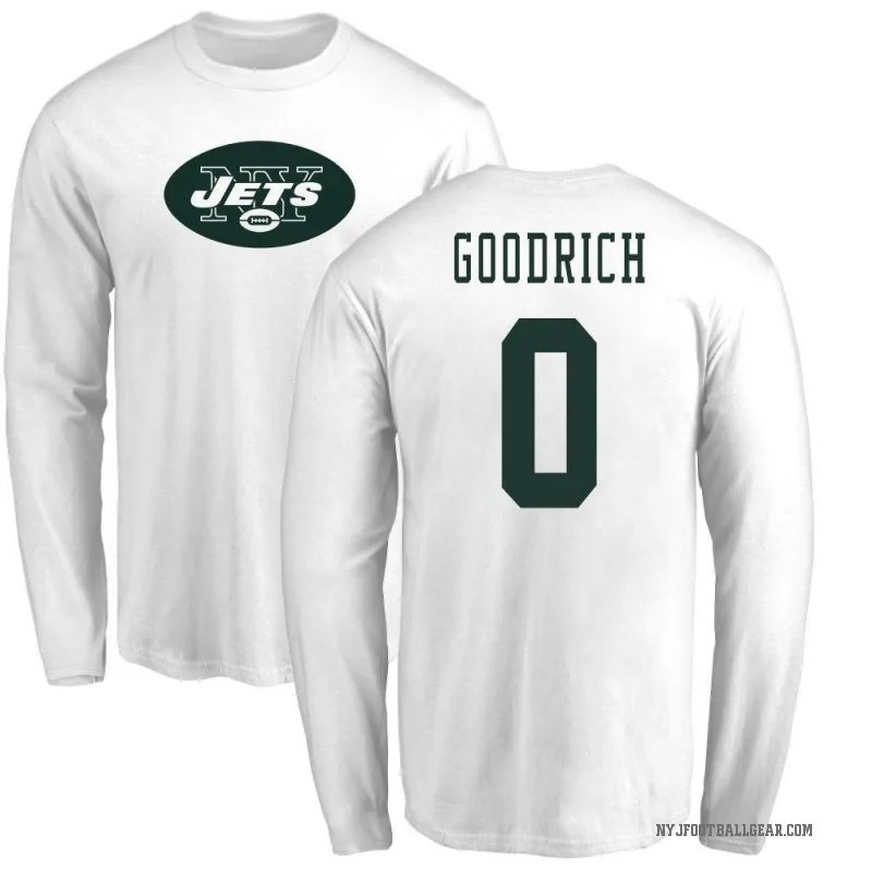 Mario Goodrich Youth White New York Jets Logo Long Sleeve T-Shirt -