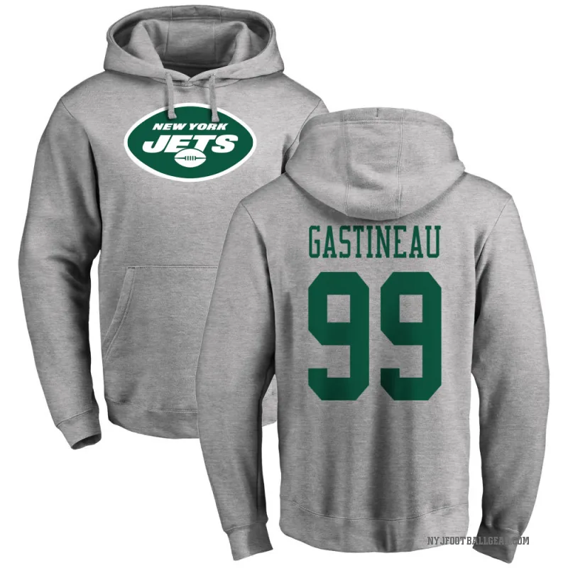 Mark Gastineau Men's New York Jets Pro Line Ash Logo Pullover Hoodie