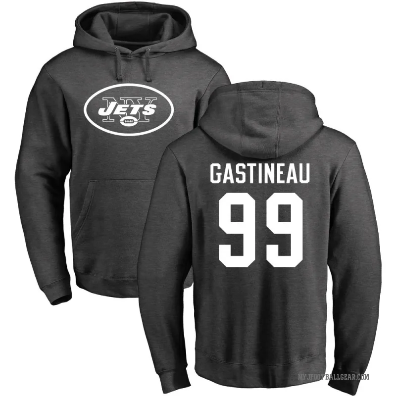 Mark Gastineau Men's New York Jets Pro Line by Branded Ash One Color Pullover Hoodie