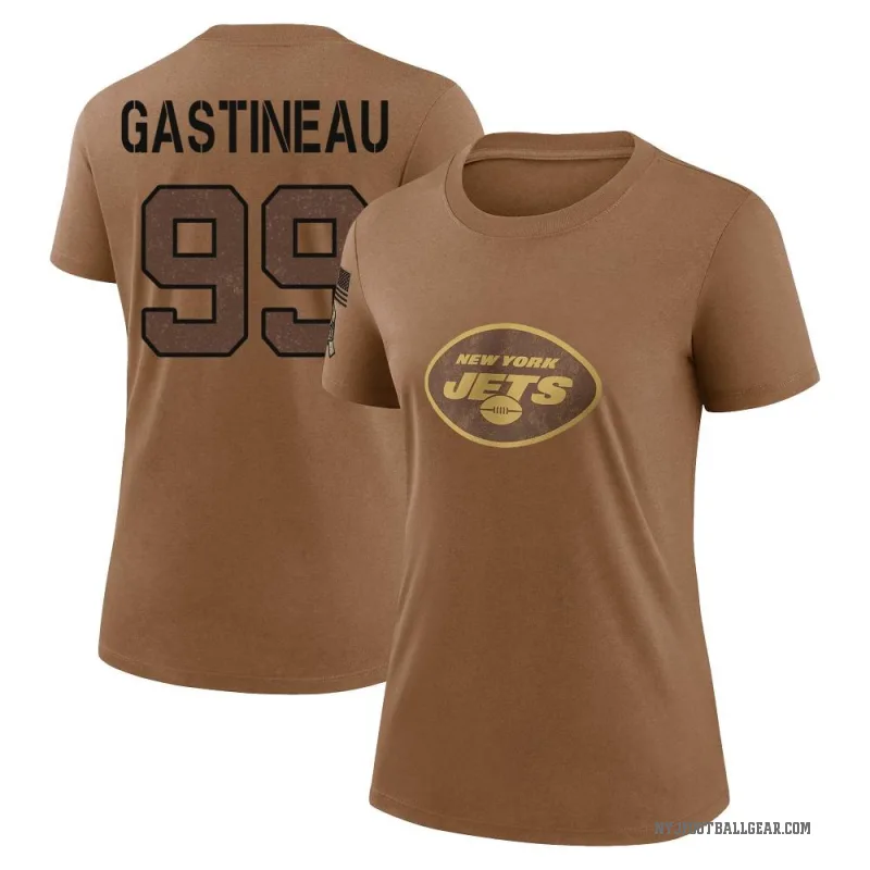 Mark Gastineau Women's Brown New York Jets 2023 Salute To Service Performance T-Shirt