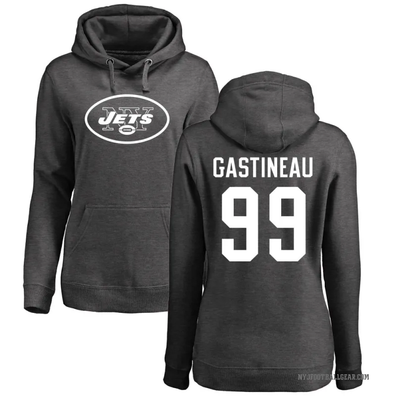 Mark Gastineau Women's New York Jets Pro Line by Branded Ash One Color Pullover Hoodie