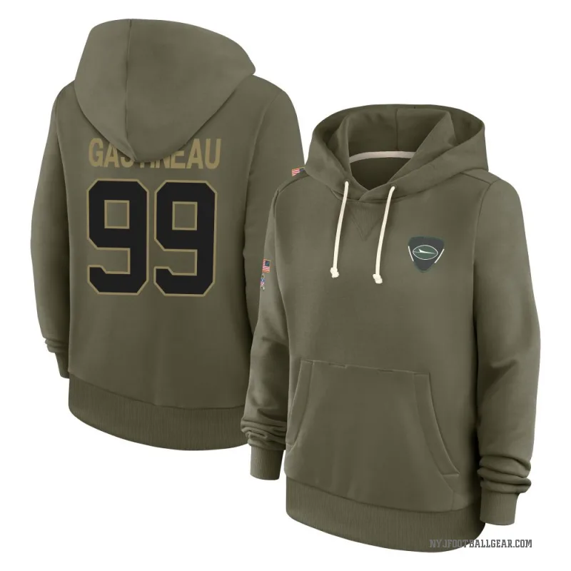 Mark Gastineau Women's Olive New York Jets 2025 Salute to Service Hoodie