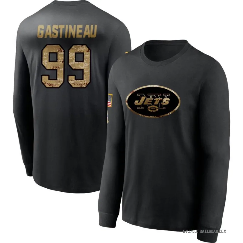 Mark Gastineau Youth Black New York Jets 2020 Salute To Service Sideline Performance Long Sleeve T-Shirt