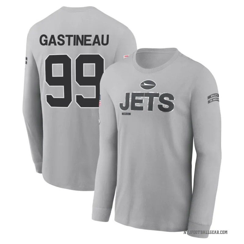 Mark Gastineau Youth Gray New York Jets 2024 Salute to Service Long Sleeve T-Shirt