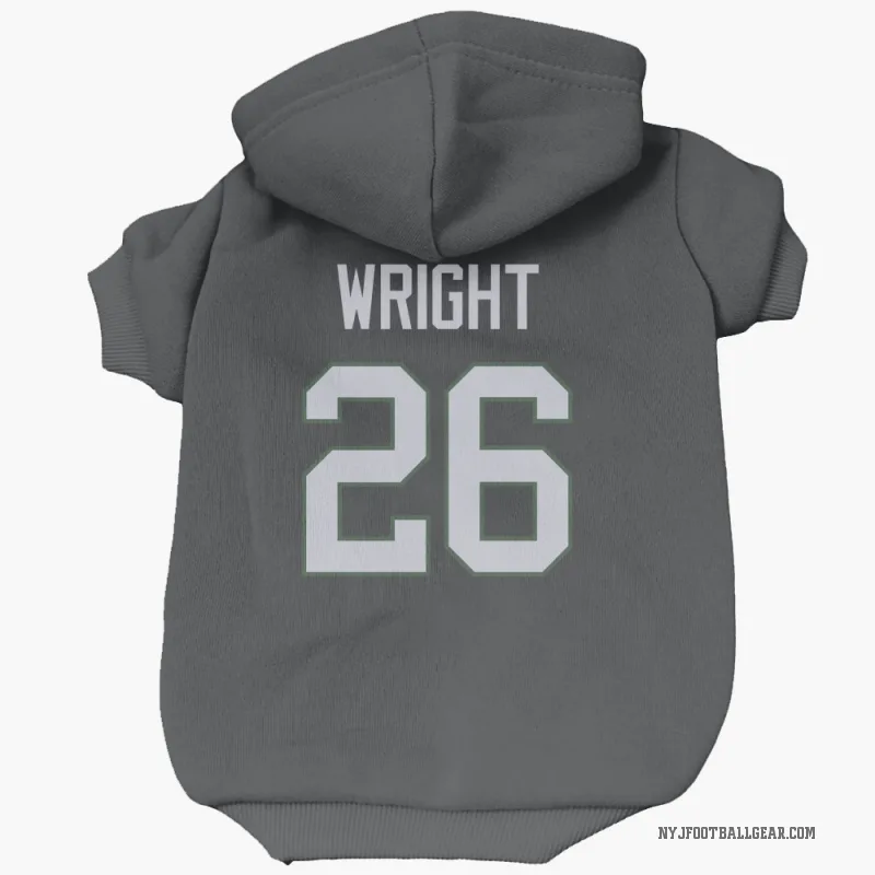 Nahshon Wright  Black New York Jets  Cat & Dog Pet Hoodie