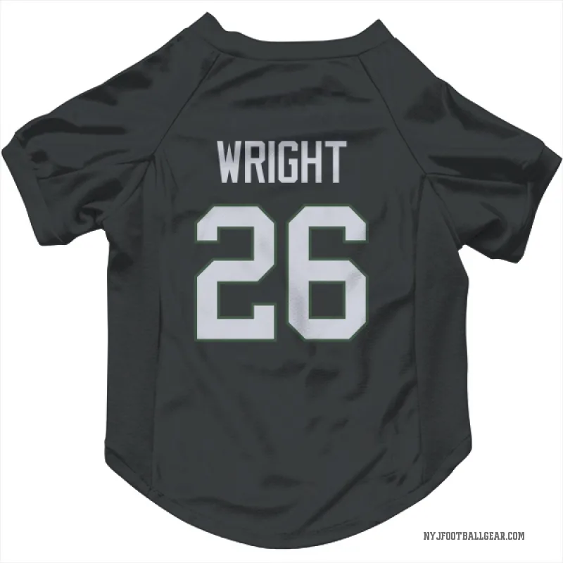 Nahshon Wright  Black New York Jets  Cat & Dog Pet Jersey