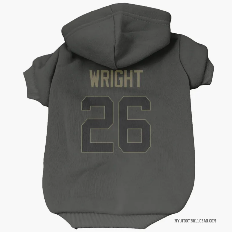 Nahshon Wright  Black New York Jets  Service Cat & Dog Pet Hoodie