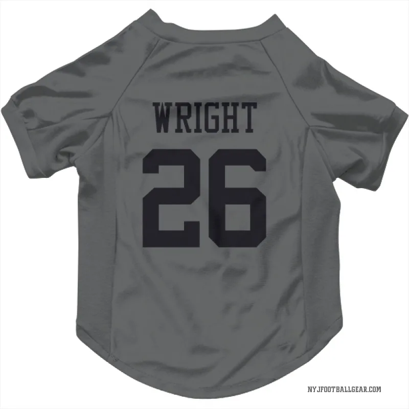 Nahshon Wright  Charcoal New York Jets  Cat & Dog Pet Jersey