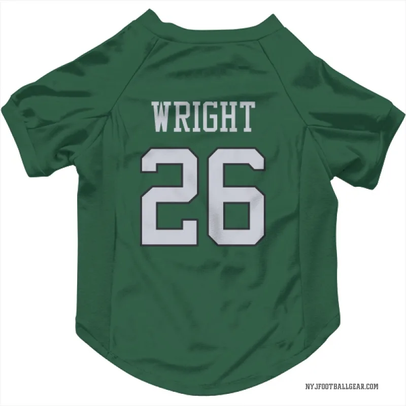 Nahshon Wright  Green New York Jets  Cat & Dog Pet Jersey