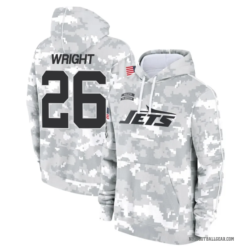 Nahshon Wright Men's Camo New York Jets Arctic 2024 Salute to Service Club Fleece Pullover Hoodie