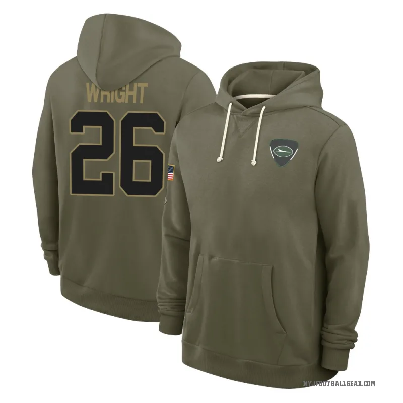 Nahshon Wright Men's Olive New York Jets 2025 Salute to Service Hoodie
