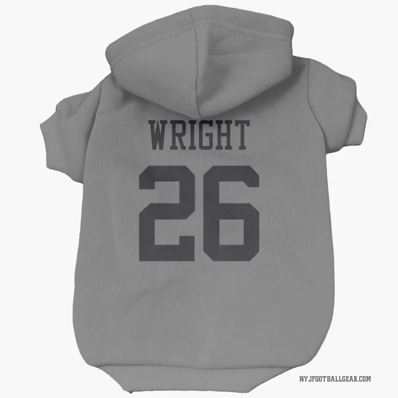Nahshon Wright  New York Jets   Silver Cat & Dog Pet Hoodie