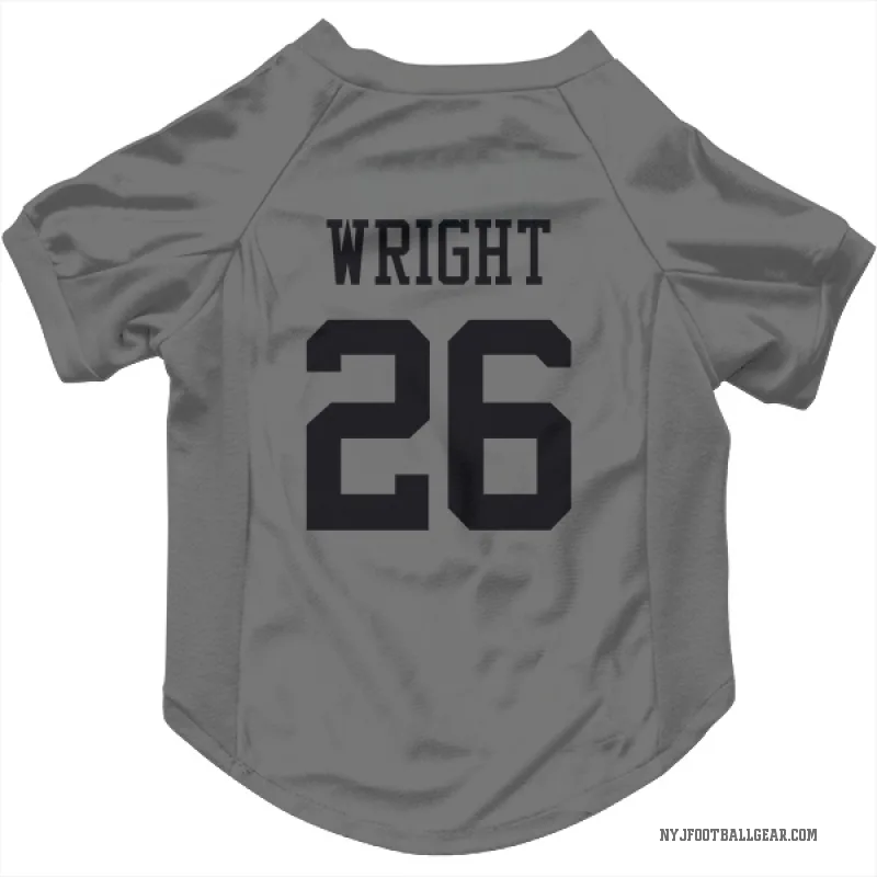 Nahshon Wright  New York Jets   Silver Cat & Dog Pet Jersey