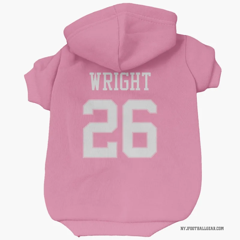 Nahshon Wright  Pink New York Jets  Cat & Dog Pet Hoodie