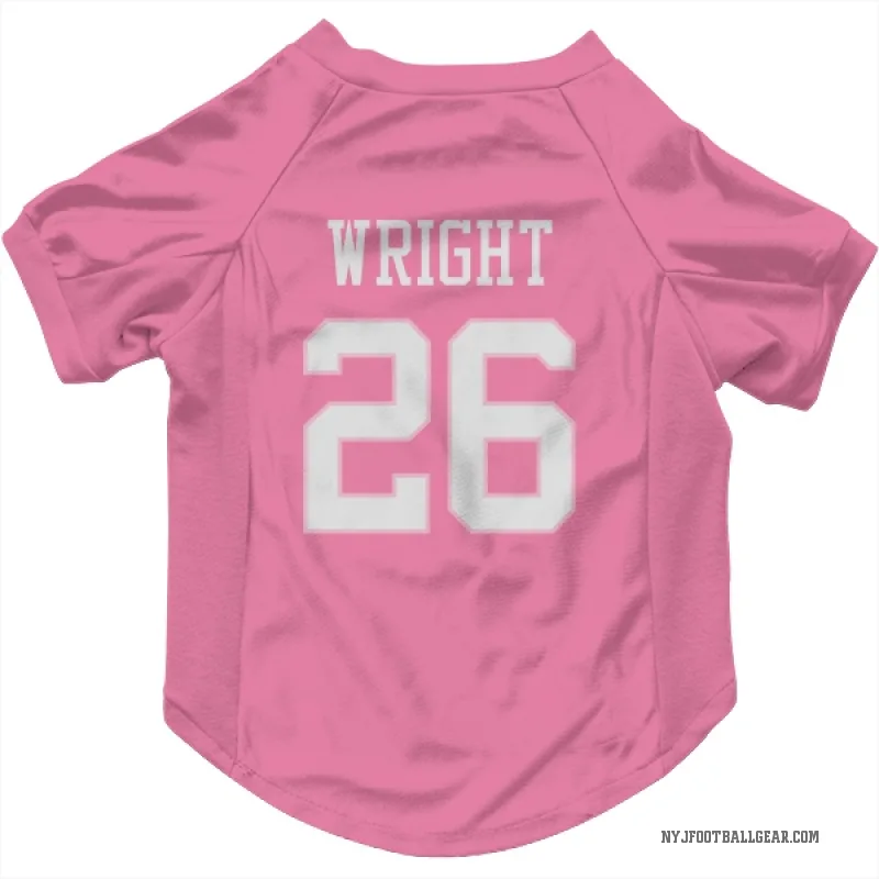 Nahshon Wright  Pink New York Jets  Cat & Dog Pet Jersey