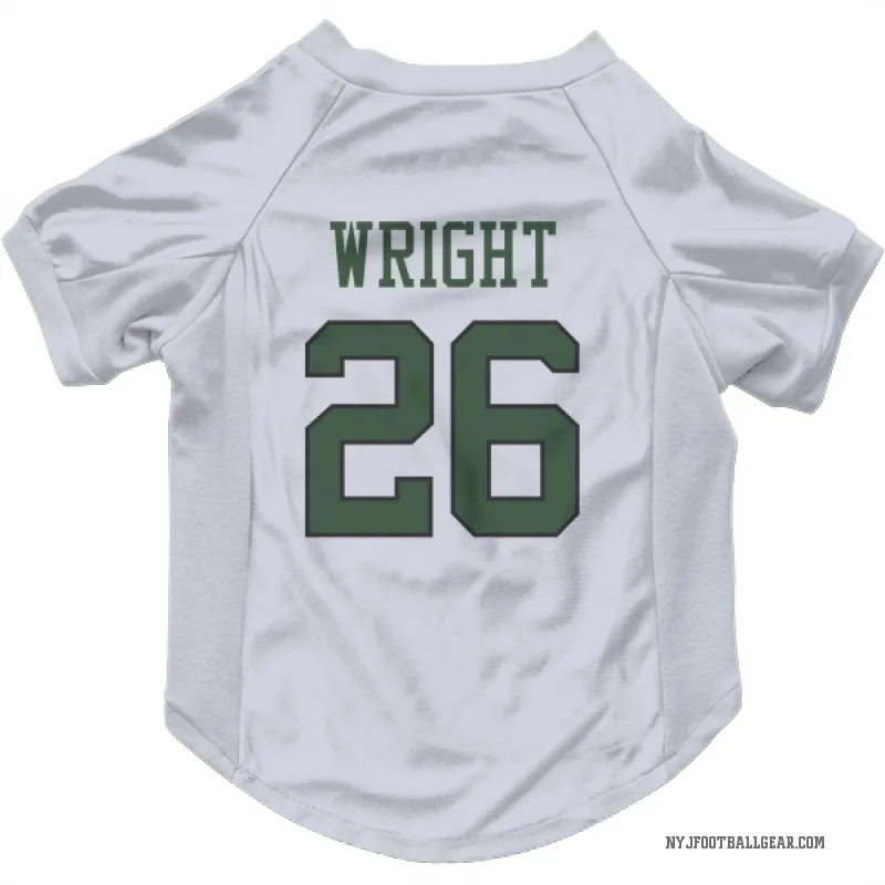 Nahshon Wright  White New York Jets  Cat & Dog Pet Jersey