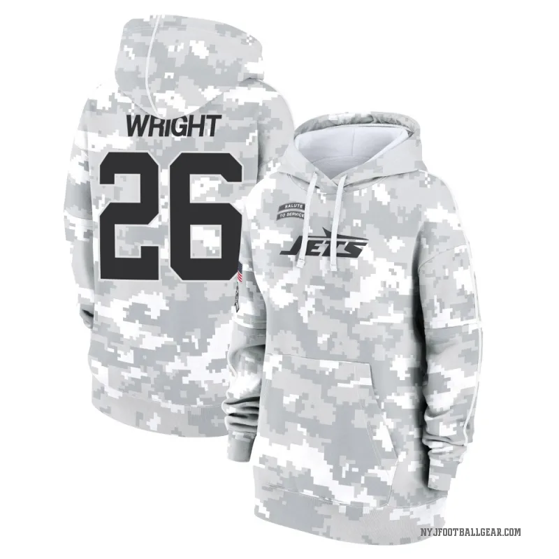 Nahshon Wright Women's Camo New York Jets Arctic 2024 Salute to Service Club Fleece Pullover Hoodie