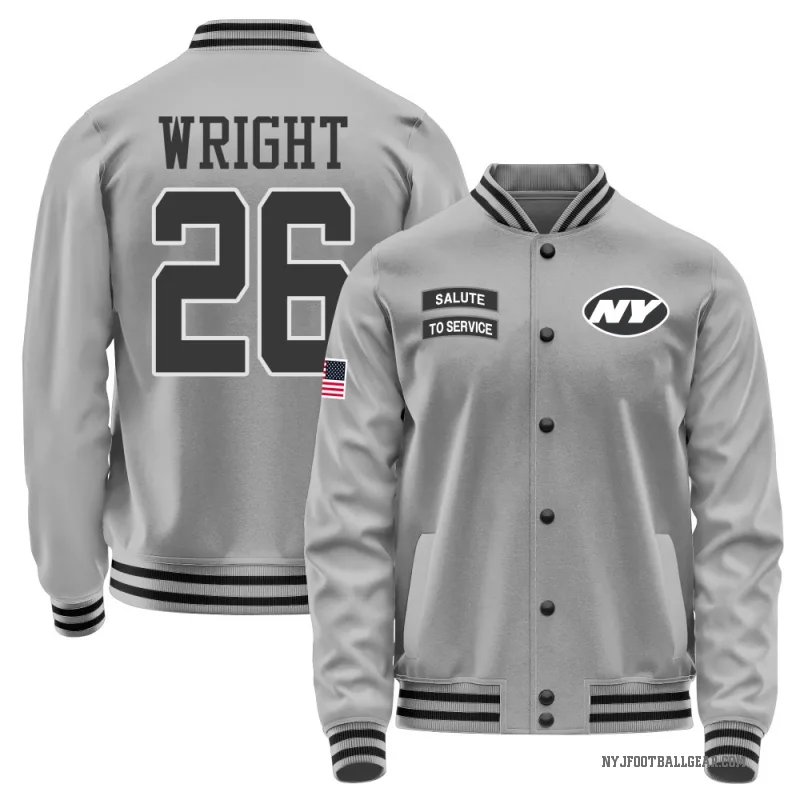 Nahshon Wright Youth Gray New York Jets Salute to Service Performance Jacket